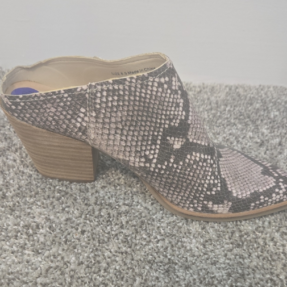 DV by Dolce Vita Snakeskin Mules with Block Heel